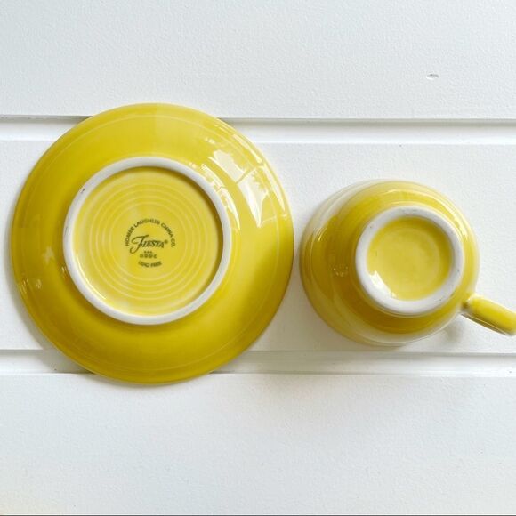 Fiesta Fiestaware Sunflower Tea Cup and Saucer Set - Picture 4 of 4